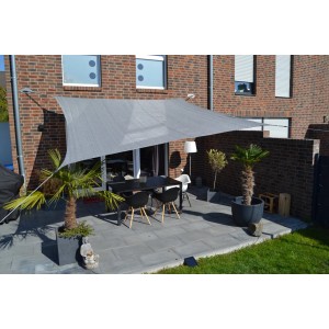 Peddy Shield Vierecksegel HDPE 300 cm x 400 cm Grau