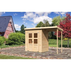 Karibu Holz-Gartenhaus Vellinge Natur Pultdach Unbehandelt 178 cm x 122 cm