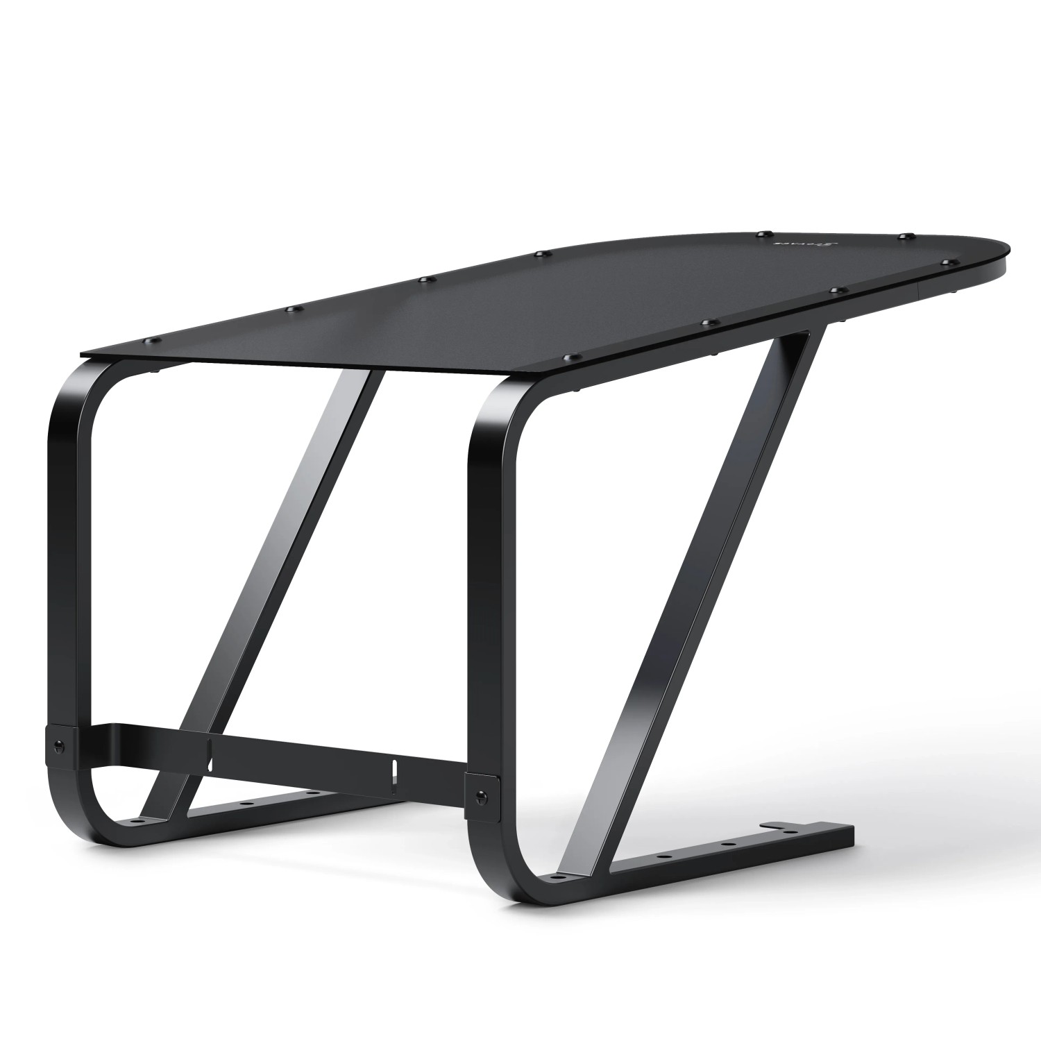 Schwarze Ecovacs Garage Goat für Mähroboter, schützt vor Witterung.