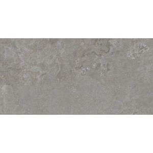 Graue Feinsteinzeug Bodenfliese, 60x120 cm, polierte Oberfläche für Innenräume.