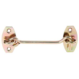 Sturmhaken mit Platte, Stahl verzinkt, Haken Ø 5,2 x 100 mm zur Sicherung von Fensterläden.