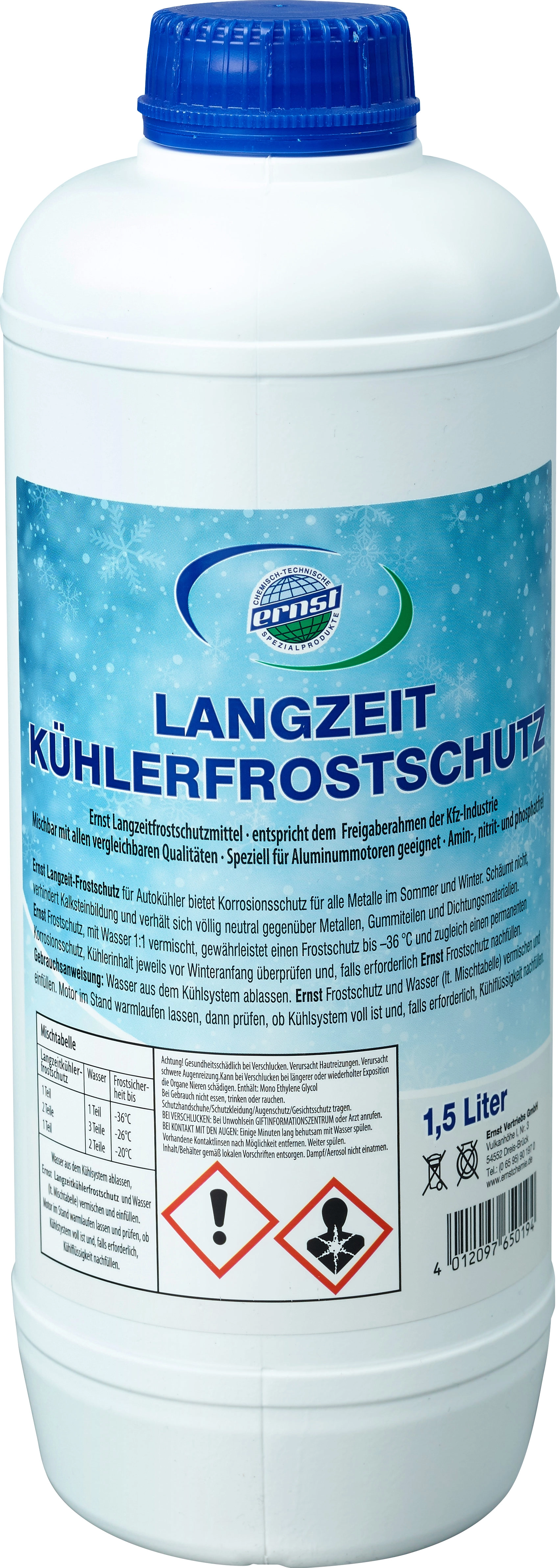 Ernst Langzeitkühlerfrostschutz Blau 1,5 l