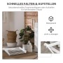 Weißer HOMCOM Wäscheständer, faltbar und kompakt auf dem Boden liegend. Ideal für Waschen & Trocknen, platzsparend.