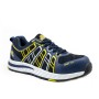 Blauer Workpower Sport Sicherheitshalbschuh S1P Gila Gr. 43 mit gelben Akzenten.