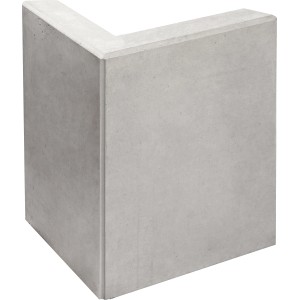 Premac L-Stein Ecke, bewehrt, 130x50x50 cm, grau. Ideal für Mauersysteme und Einfassungen.