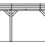 Technische Zeichnung: Skan Holz Carport Grunewald Doppelcarport mit Maßen und Höhenangaben.