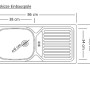 Maßskizze Einbauspüle für Held Küchenzeile Kempten, 86x43,5cm, zur Küchenplanung.