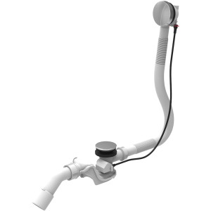 Ab- u. Überlaufgarnitur für Eckwannen Chrom