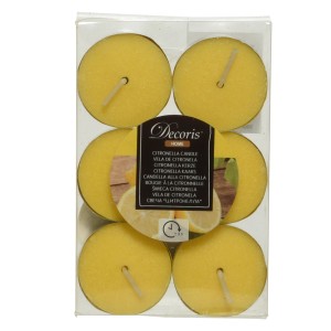 Decoris Citronella Teelichter, 6er Set, gelb. Duftkerzen für stimmungsvolle Abende.