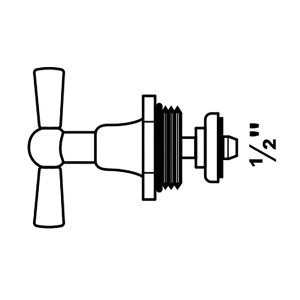 Kirchhoff Knebel-Oberteil Messing, 13 mm (1/2), blank, für Armaturen.