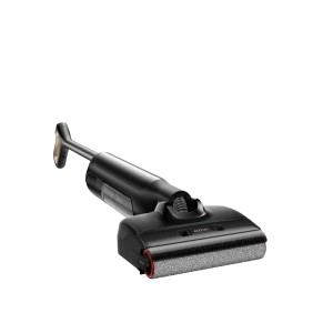 Schwarzer Mova Handstaubsauger M10 mit rotierender Bürste. Kompakter Akku-Staubsauger für flexible Reinigung.