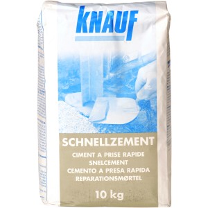 Knauf Schnellzement 10 kg Sack, ideal für schnelle Reparaturen und Befestigungen im Innen- und Außenbereich.