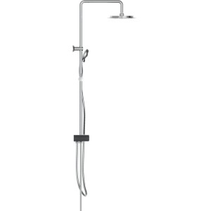 Schütte Aquastar Überkopf-Brauseset in Chrom-Anthrazit mit Kopf- und Handbrause.