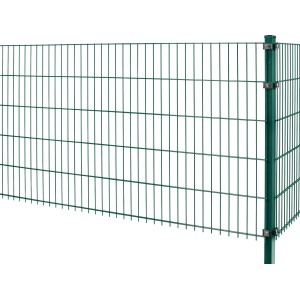 Floraworld Doppelstabmattenzaun, grün, 103x251cm, Maschen 200x50mm, zur Grundstücksabgrenzung.