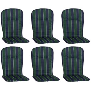 Beo Sitzauflage Hochlehner Mono 6er-Set Grün-Blau gestreift