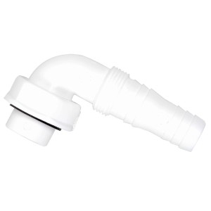 Weißer 90° Geräteanschluss von Kirchhoff für Spülen, 30,3 mm x 24,2 mm, ideal für Waschmaschinen-Siphons.