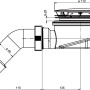 Technische Zeichnung Ablaufgarnitur Tasso SF60 für Duschwanne Ø 90 mm mit verchromter Abdeckung.