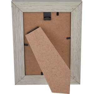 Rückseite des weißen MDF-Bilderrahmens Yosemite 10x15 cm mit Aufsteller.