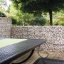 Gabionen-Basisbausatz Limes als Sichtschutz/Trennwand im Garten.