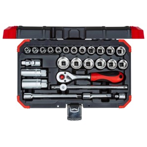 Gedore Steckschlüssel-Satz R59003026, 26-teilig, 10 mm (3/8 Zoll) im Koffer.