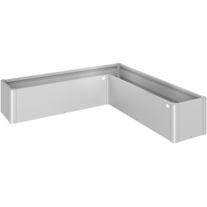 Biohort Belvedere Mini Pflanzbeet, L-Form, Silber-Metallic, ideal für Garten, Balkon und Terrasse.