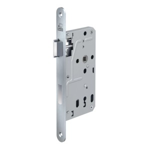 Basi Zimmertürschloss ES 927 BB DIN Links, Edelstahl-Rundstulp, Kunststofffalle, Aluminiumriegel.