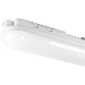 Graue LED-Wannenleuchte Strip, 36 W, 120 cm, für Feuchträume, staub- und wassergeschützt.