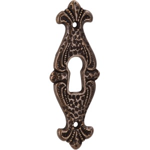 Siro Schlüsselzierschild 365, Vintage Messing Antik, Metall, Landhausstil, 47mm Lochabstand.