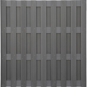 Sichtschutzzaun Element aus WPC in Anthrazit, 180x180cm, für Garten & Terrasse.