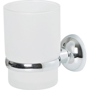 Spirella Zahnputzbecher Campagne in Chrom Frosty: Wandhalterung mit mattiertem Glas.