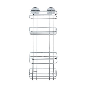 Wenko Duschregal Turbo-Loc mit 2 Etagen aus glänzendem Edelstahl zur Wandmontage.