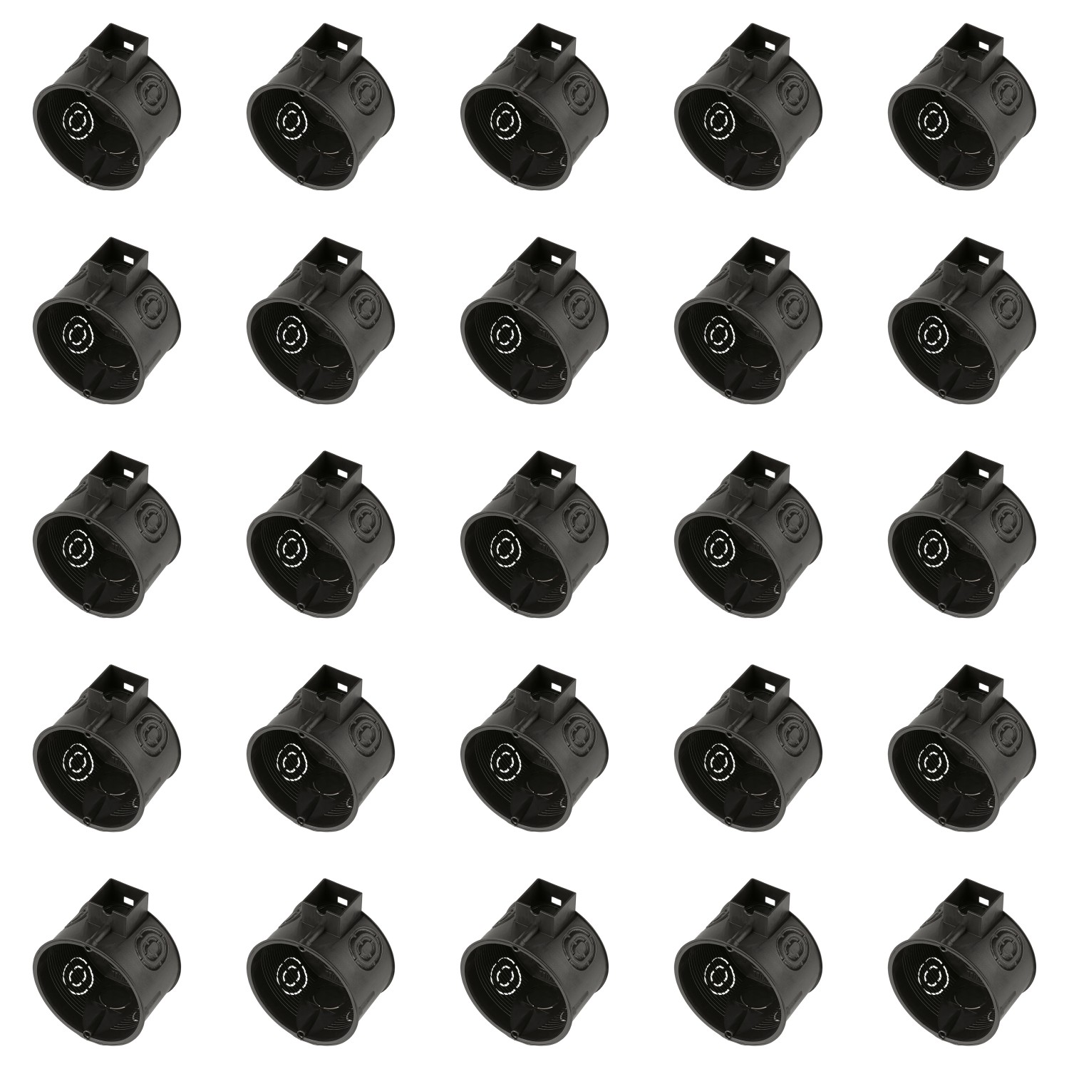 25er Set Iso-Schalterdosen, Ø 60mm, für Unterputzmontage von Schaltern und Elementen.