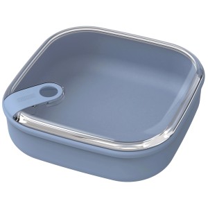Rotho Frischhaltedose Ela, 1 l, Horizontblau, quadratisch, mit transparentem Deckel.