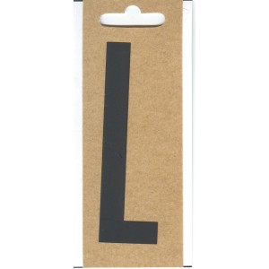 Schwarzer Folien-Buchstabe L, selbstklebend, 100 mm hoch, für Boote und Briefkästen.