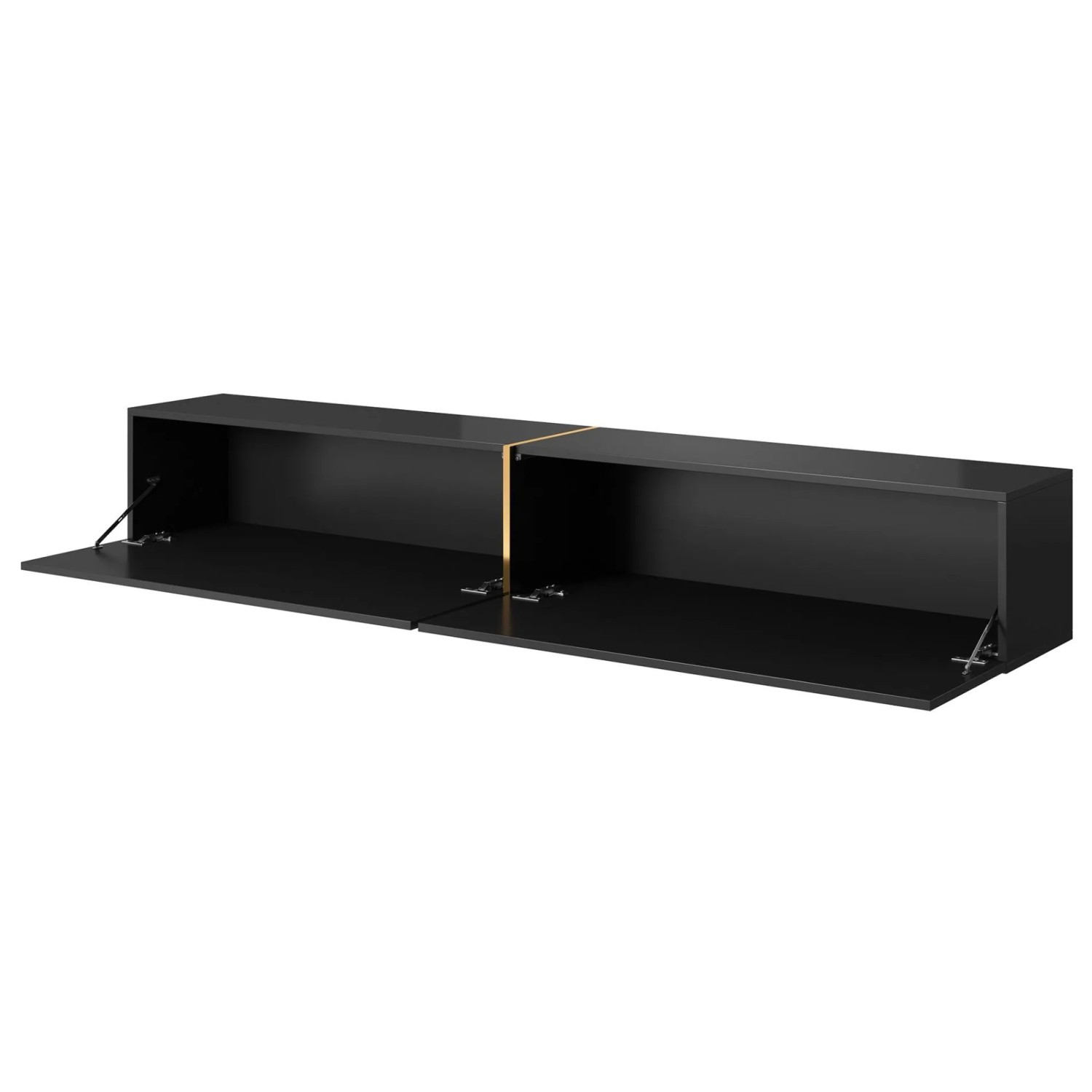 Selsey TV-Hängeboard Bisira 200 cm Schwarz mit Goldenem Einsatz_8