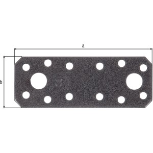 Alberts Duravis Flachverbinder, 96x35 mm, Schwarzdiamant, mit Löchern zur einfachen Montage.