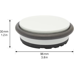 Wagner Bodentürstopper Big Disk Color, lichtgrau, aus Stahl mit Gummiring und Anti-Rutsch-Unterlage.