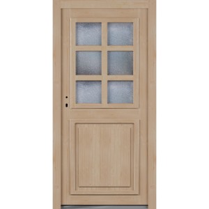 Roro Nebeneingangstür aus Fichte mit Ornamentglas, 110x210 cm, DIN links.