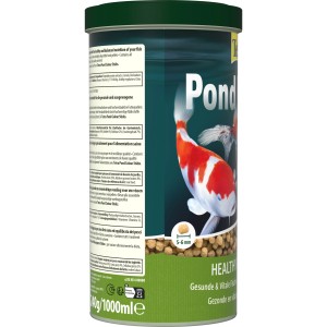 Tetra Pond Pellets 1 l, Hauptfutter für Teichfische, mit Koi-Karpfen auf der Dose.