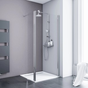 Schulte AlexaStyle Walk-In Duschwand mit beweglichem Element, 80x30x190 cm.