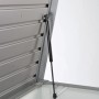 Offene Biohort FreizeitBox 200 Quarzgrau-Metallic mit Gasdruckfeder für leichte Deckelöffnung. Robuste Universalbox aus Stahl.