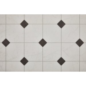 Andiamo PVC Bodenbelag Supreme in Schwarz mit Fliesenoptik, Meterware.