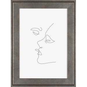 Silberner MDF-Bilderrahmen Venezia, 24x30 cm, mit grafischem Inlay. Dekorativer Wechselrahmen für Bilder.