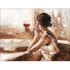 Pro Art Bild Canvas-Art Girl With Wine Glass 120 cm x 90 cm
