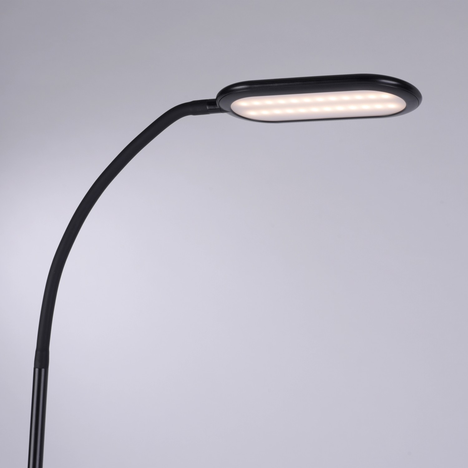 Moderne, schwarze LED Stehleuchte Kelly, ideal als Leselampe. Höhe 175cm.