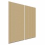 Akustikpaneel Eiche Natur, MDF Wandverkleidung mit grauem Akustikfilz, 119,8 cm hoch.