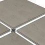 Steingraue Fugenkreuze 15 mm zwischen Terrassenplatten für gleichmäßige Fugen.