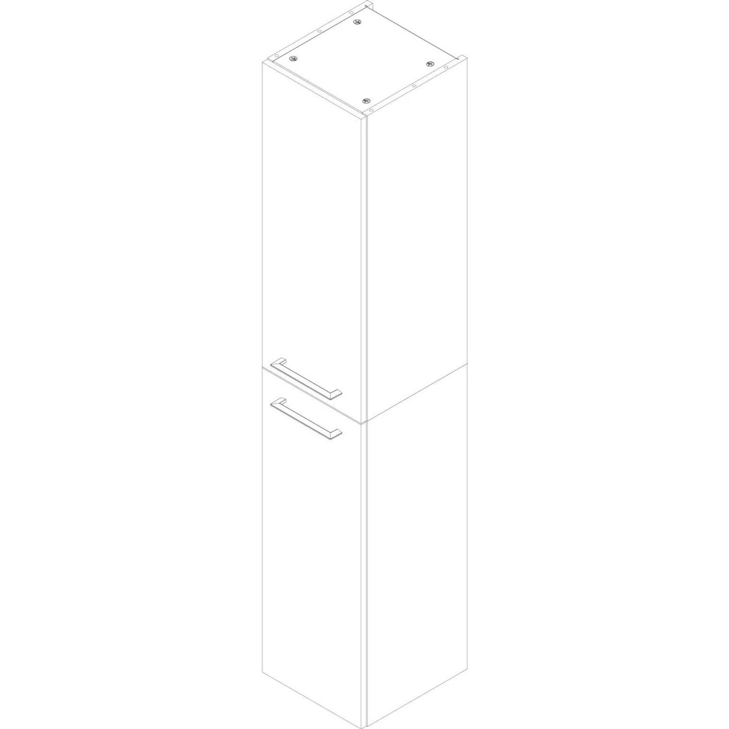 Fackelmann Bad-Hochschrank B.Perfekt Dark Oak, 160x30x32cm, Umrisszeichnung.