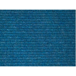 Blauer Teppichboden Mosaik Meterware mit Schaumrücken, Detailansicht.