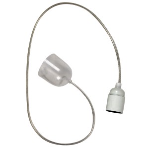 Transparente Lampenaufhängung mit Glattmantel für Pendelleuchten, geeignet für E27 Leuchtmittel.